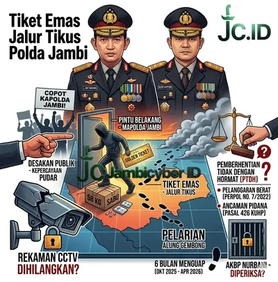 Tiket Emas Jalur Tikus Polda Jambi: Menakar Bau Amis di Balik Pelarian Alung Gembong 58 Kg Sabu