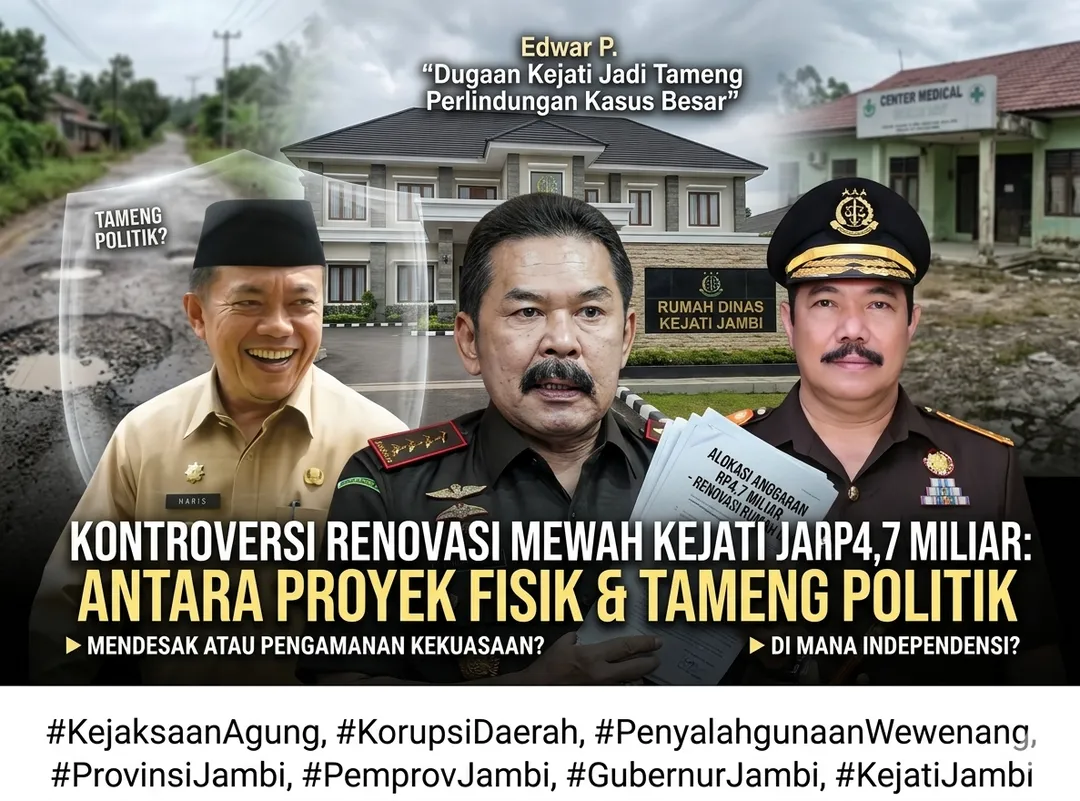 Renovasi 'Mewah' Rumah Dinas Kejati Jambi Rp4,7 Miliar: Proyek Fisik atau Tameng Politik?