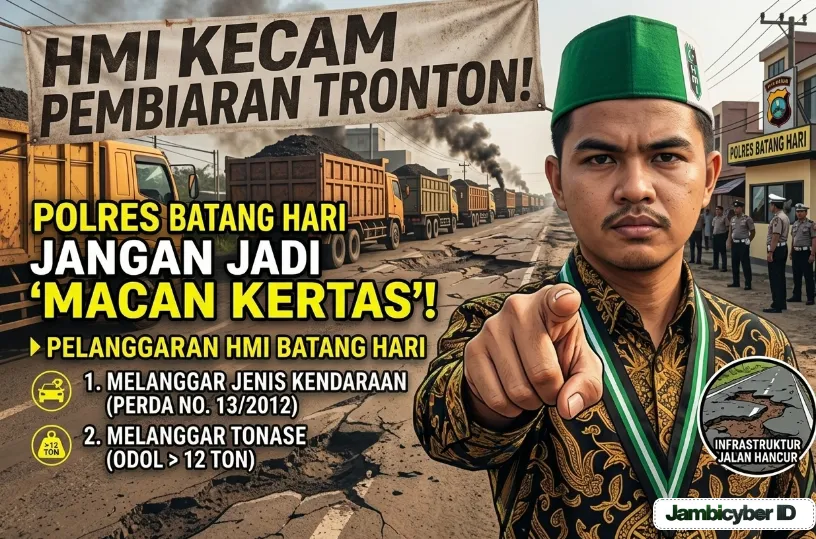 HMI Batang Hari kecam pembiaran semenah-menah Tronton Batu Bara di Jalan Nasional