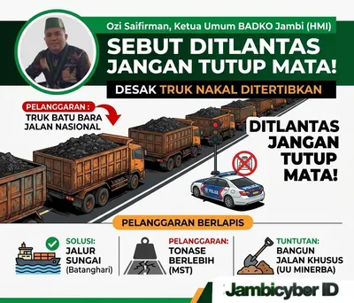 Sebut Ditlantas Jangan Tutup Mata, Badko Jambi Desak Truk Batu Bara Nakal Ditertibkan!